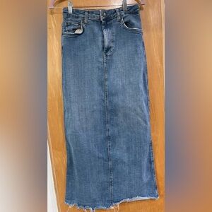 Zara Blue Denim Maxi Skirt